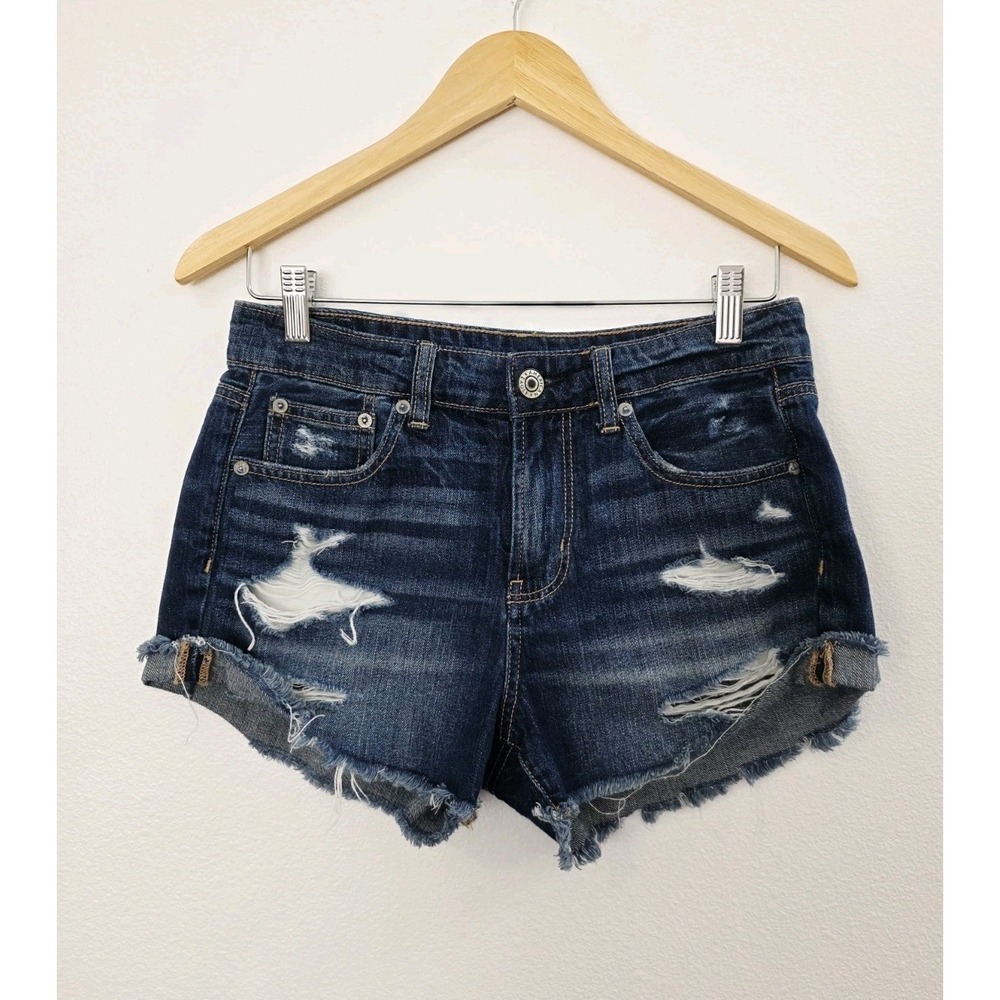 American Eagle Tomgirl Shortie Shorts Women's Size 2 Mid Rise Distressed